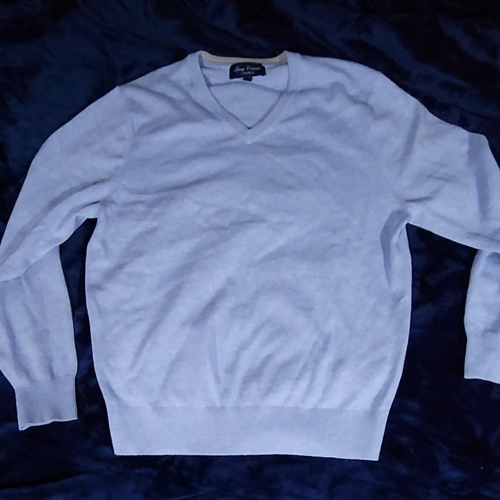 Cremieux V neck Blue Cashmere sweater